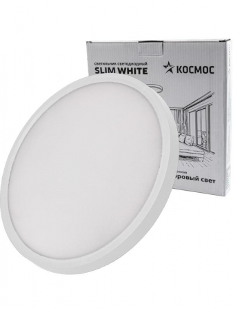 Светильник светодиодный SLIM WHITE 38Вт 6500К IP40 2700лм 230В 400х25мм КОСМОС KSlim38w_W6500K