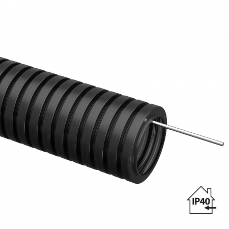 Труба гофрированная ПНД d16мм с протяжкой черн. (уп.10м) TOKOV ELECTRIC TKE-PND16-BL-10