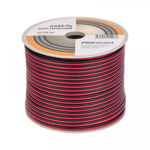 Кабель Stereo 2х1.5 Red/Black бухта (м) PROCONNECT 01-6106-6
