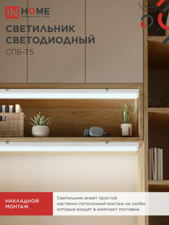 Светильник светодиодный СПБ-Т5 5Вт 6500К 450лм 230В 300мм IN HOME 4690612012223