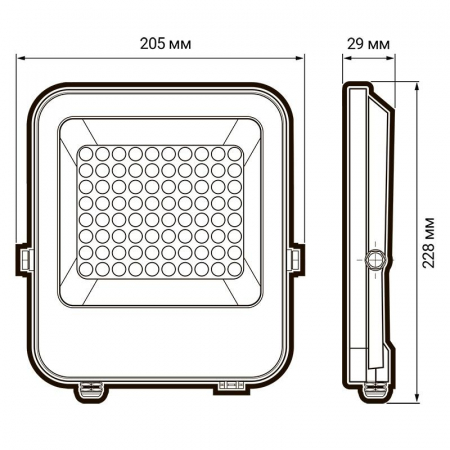 Прожектор светодиодный PFL-S4-50w 6500К 80град. с клапаном IP65 JazzWay 5036420