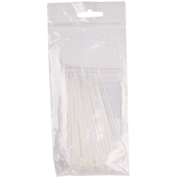 Хомут кабельный PCT 2.5х080-100WH 2.5х80 PA6.6 бел.(уп.100шт) JazzWay 5053670