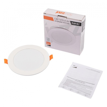 Светильник светодиодный PLED DL7 WH Downlight 10Вт 4000К 120х26мм IP54 ДВО встраив. Pro JazzWay 5042520