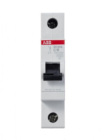 Выключатель автоматический модульный 1п C 16А 4.5кА SH201L C16 ABB 2CDS241001R0164
