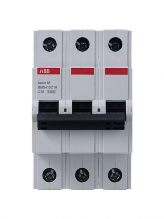Выключатель автоматический модульный 3п C 16А 4.5кА Basic M BMS413C16 ABB 2CDS643041R0164