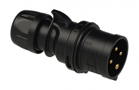 014-6ttx PCE Вилка кабельная 16А/400V/3P+E/IP44, безвинтовое подключение, черная