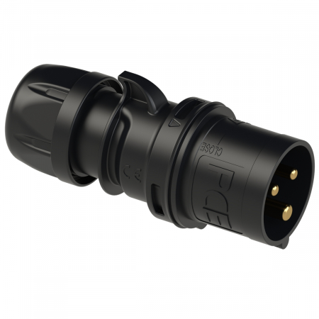 013-6x PCE Вилка кабельная 16А/230V/1P+N+E/IP44, черная