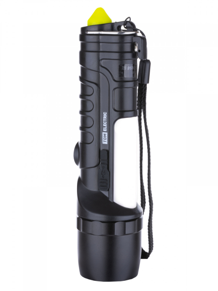 Фонарь автомоб. универс., 6 Вт CREE+3 Вт COB,1x18650 2200 мА*ч, магн., подвес, USB, стропорез,TDM
