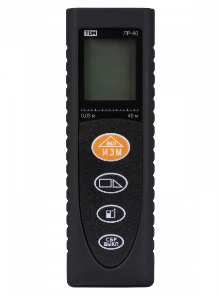 Лазерная рулетка ЛР-40, дальность 40 м, точность 2 мм, подсветка, IP54, 2хAAA, “Алмаз” TDM