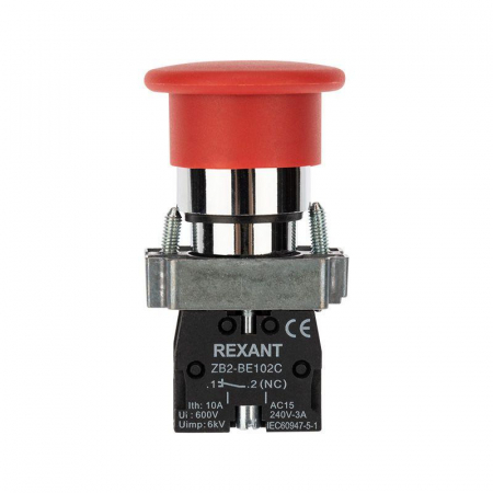 Кнопка грибовидная XB2-BS NC красн. Rexant 36-5543