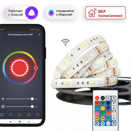 Лента светодиодная Умная Connect RGBW 3м EKF slswf-3-rgbw