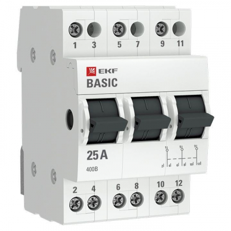 Переключатель трехпозиционный 3п 25А Basic EKF tps-3-25