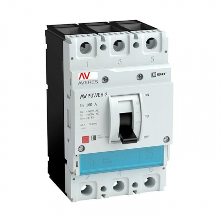 Выключатель автоматический 63А 80кА AV POWER-1/3 TR AVERES EKF mccb-13-63H-TR-av