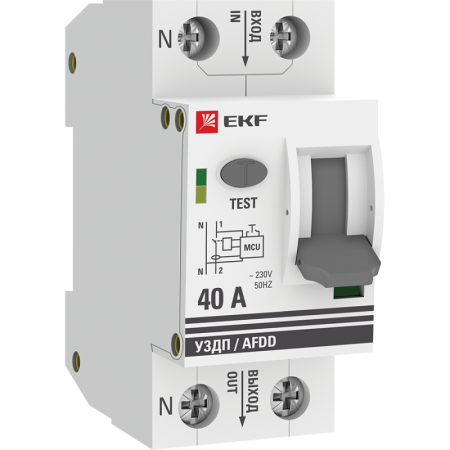 Устройство защиты от дугового пробоя (УЗДП) 1P+N 40А PROxima EKF afdd-2-40-pro