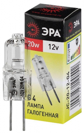 Лампа галогенная G4-JC-20W-12V ЭРА C0027369