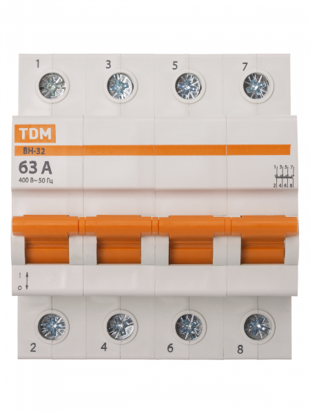 Выключатель нагрузки (мини-рубильник) ВН-32 4P 63A Home Use TDM
