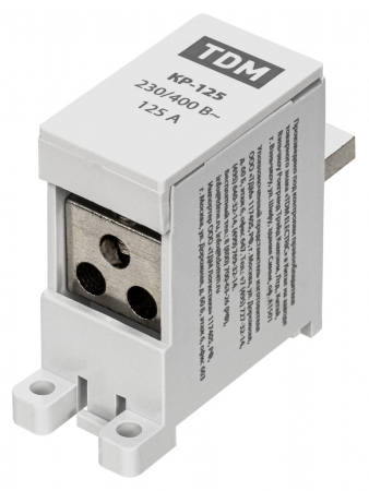 Клемма распределительная на DIN-рейку КР-125 1П 125А (3х16мм²) TDM