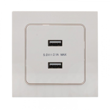 Розетка USB 2-м Стокгольм 2.1А механизм бел. PROxima EKF EYR16-028-10-2USB