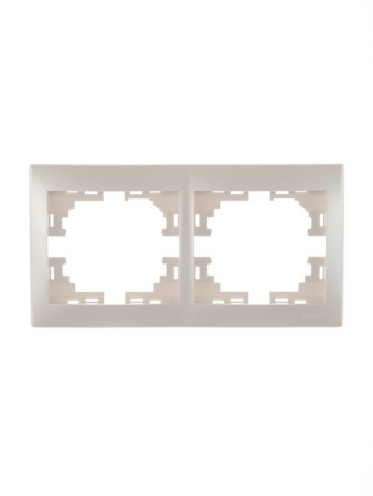 Рамка 2-м Mira горизонт. жемчуж./бел. перламутр. LEZARD 701-3000-147