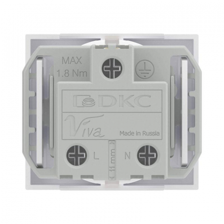 Розетка 1-м 2мод. Viva 16А IP20 2P+E с заземл. защ. шторки бел. DKC 45005