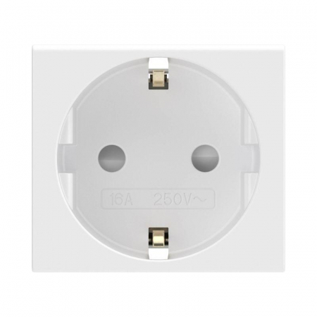 Розетка 1-м 2мод. Viva 16А IP20 2P+E с заземл. защ. шторки бел. DKC 45005