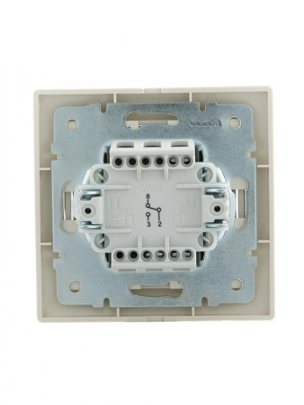 Переключатель проходной 1-кл. СП Mira 10А IP20 со вставкой крем. LEZARD 701-0303-105