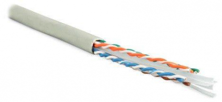 Кабель витая пара U/UTP кат.6 4х2х23AWG solid PVC UUTP4-C6-S23-IN-PVC-GY-305 сер. (м) Hyperline 42047