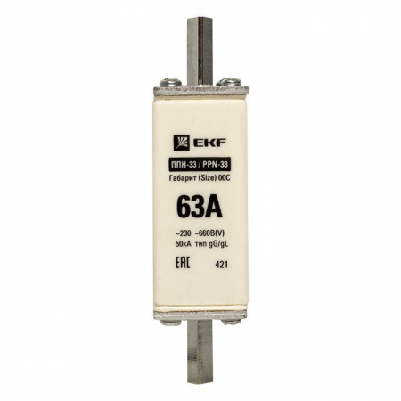 Вставка плавкая ППН-33 100/63А габарит 00C PROxima EKF fus-33/100/63