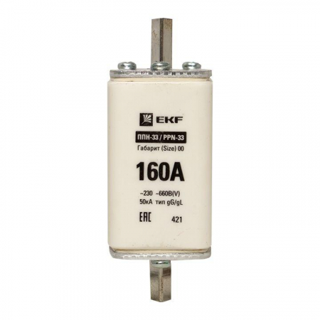 Вставка плавкая ППН-33 160/160А габарит 00 PROxima EKF fus-33/160
