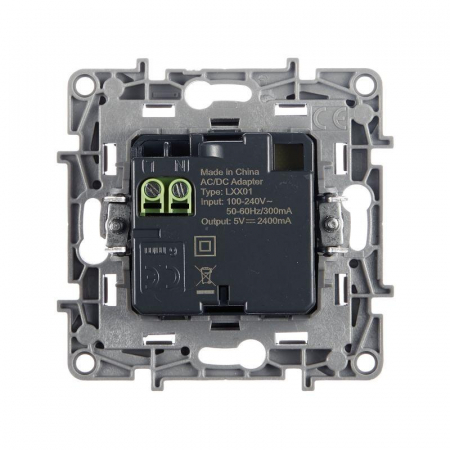 Розетка USB 2-м СП 2мод. Etika 240В/5В 2400мА механизм антрацит Leg 672694