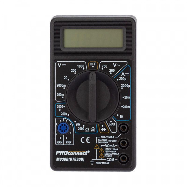 Мультиметр портативный M830B (DT830B) PROCONNECT 13-3011