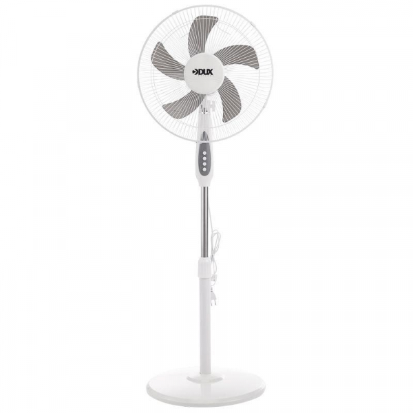 Вентилятор напольный 40Вт 5 лопастей подставка круглая механическое управление бел./син. DUX 60-0212