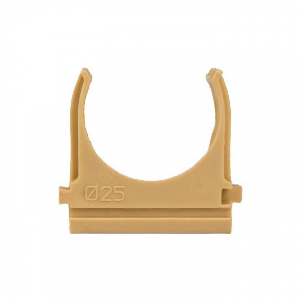 Держатель для труб (клипса) d25мм свет. дерево (уп.10шт) Plast EKF derj-z-25w