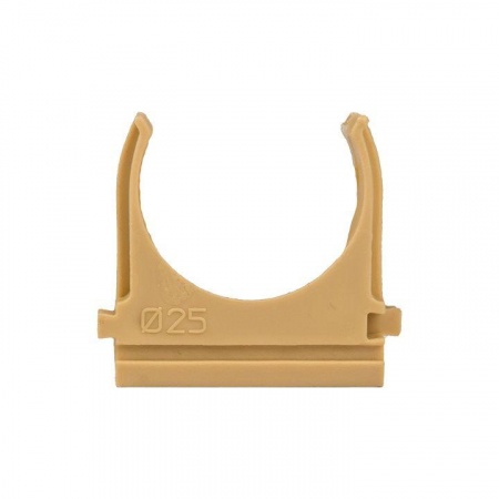 Держатель для труб (клипса) d25мм свет. дерево (уп.10шт) Plast EKF derj-z-25w