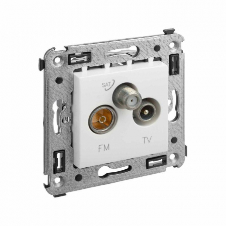 Розетка телевизионная TV/FM/SAT СП Avanti "Белое облако" DKC 4400533