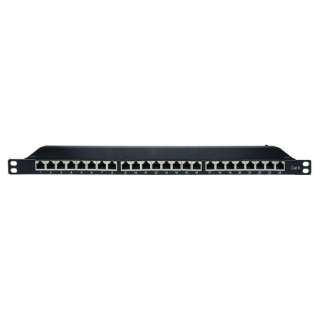Патч-панель 19дюйм 0.5 U CAT6 24 порта RJ45 экранир. DKC RN6PPF2405