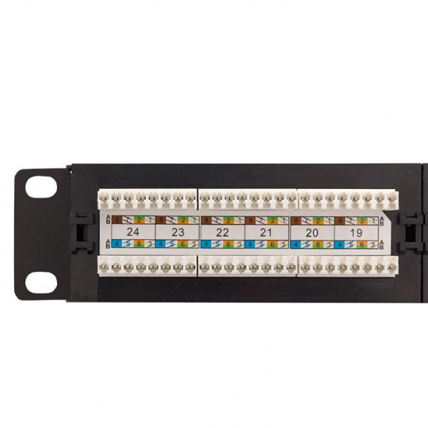 Патч-панель 19дюйм 1U кат.6 UTP неэкранир. 24 порта RJ45 Dual IDC TERACOM PRO EKF TRP-PPNL-6UTP-1U24