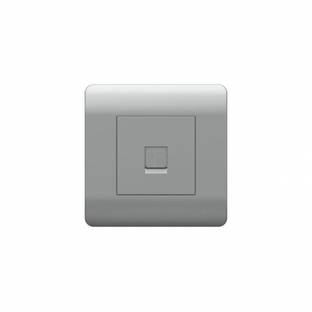 Розетка компьютерная 1-м NEW3-E RJ45 серебр. CHINT 431417