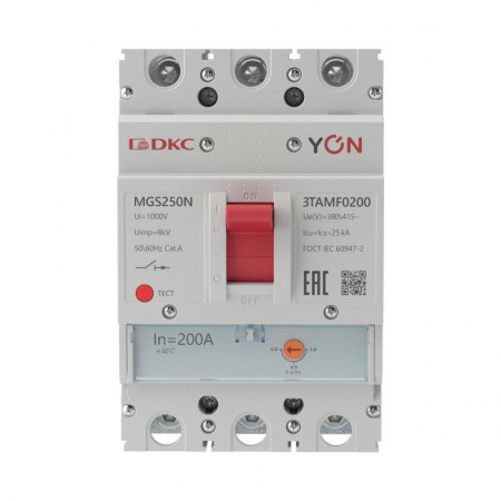 Выключатель автоматический MGS250 3P 160-200A 36kA YON MGS250N-3TAMF0200