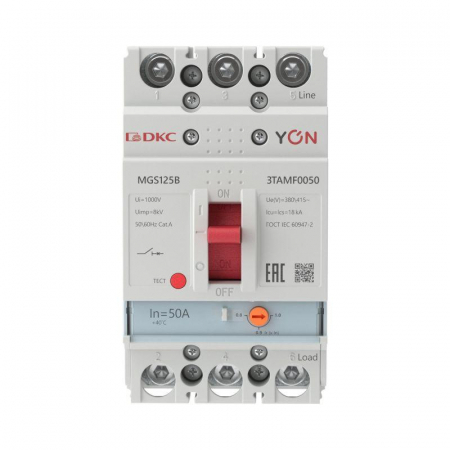 Выключатель автоматический MGS125 3P 40-50A 18kA YON MGS125B-3TAMF0050