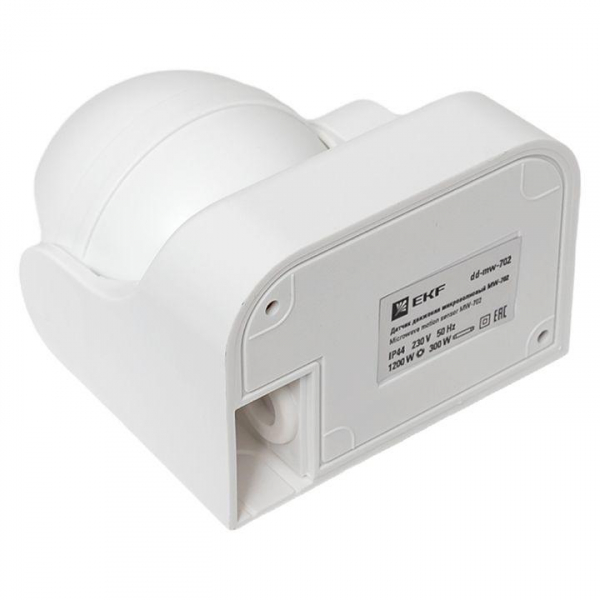 Датчик движения микроволновый MW-702 1200Вт 180град. до 15м IP44 бел. PROxima EKF dd-mw-702
