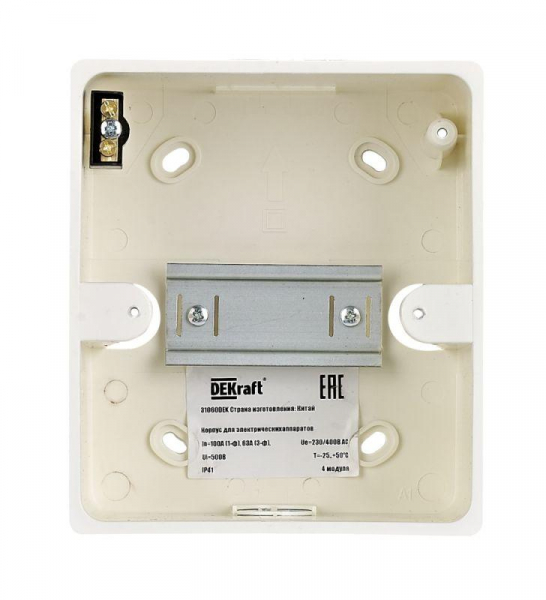 Корпус навесной дв. 1 ряд 4 мод. IP41 ЩРН-П пласт. прозр. DEKraft 31060DEK