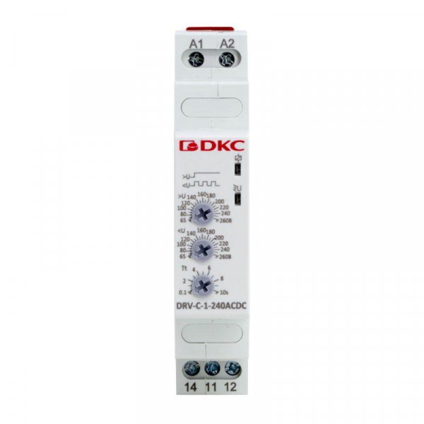 Реле контроля напряжения 1ф DRV конфигурация контакта 1CO 110-240В AC/DC DKC DRV-C-1-240ACDC
