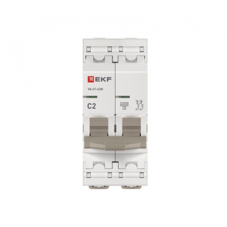 Выключатель автоматический 2п C 2А 4.5кА ВА 47-63N PROxima EKF M634202C