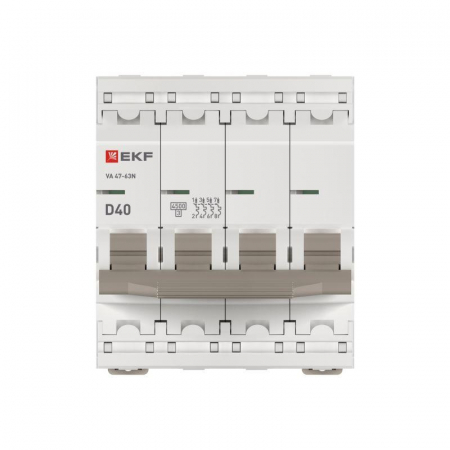 Выключатель автоматический 4п D 40А 4.5кА ВА 47-63N PROxima EKF M634440D