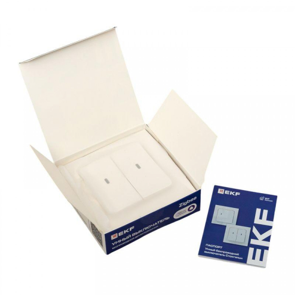 Выключатель 2-кл. Стокгольм Умный беспроводной бел. Zigbee Сonnect EKF RCV-ST2-WS-ZB