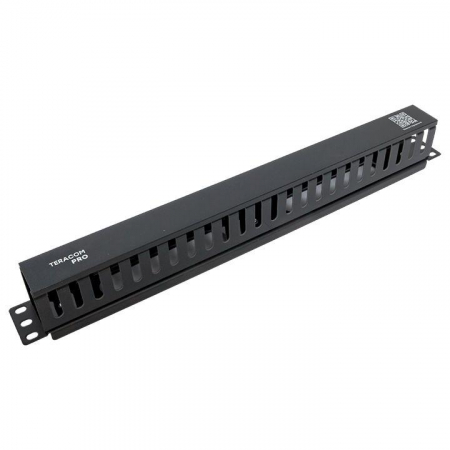 Органайзер кабельный TERACOM PRO с крышкой 19дюйм 1U пластик. черн. EKF TRP-1CORF-PL-BK