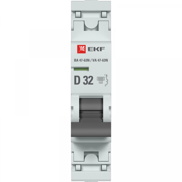 Выключатель автоматический модульный 1п D 32А 6кА ВА 47-63N PROxima EKF M636132D