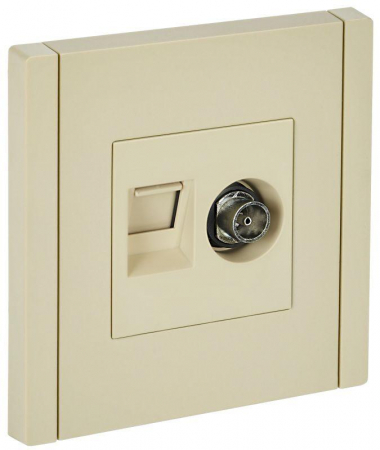 Розетка 2-м TV+RJ45 кат.6 FORTE&PIANO FP437 ваниль IEK FP-AK20-2-K10