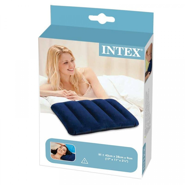 Подушка надувная флокированная 43х28х9см (68672) INTEX 6941057403878